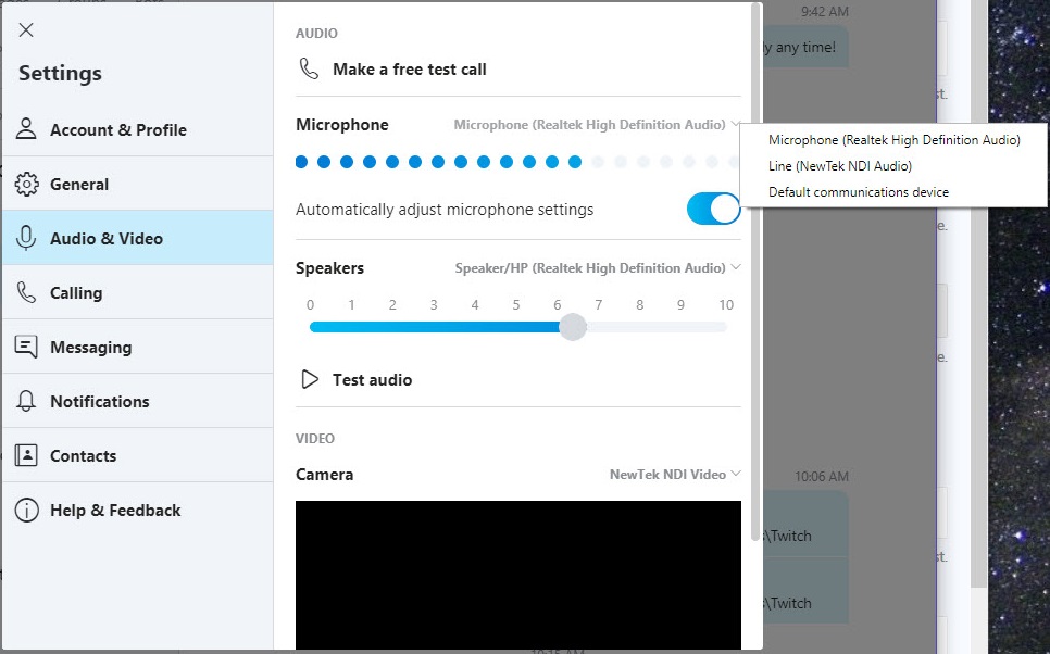 change skype for business layout