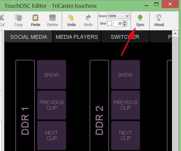 touchosc editor sync ipad to pc